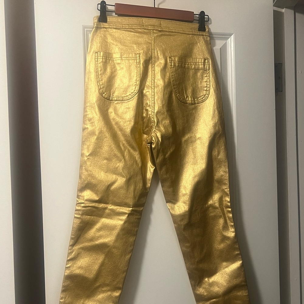 Gold stretch jeans